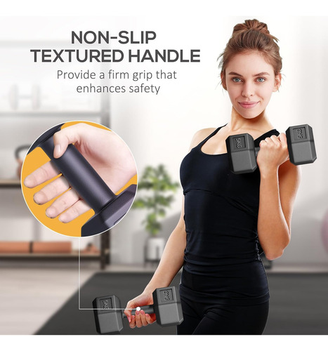 Mancuerna Hexagonal Pesa Ejercicio Gym 22 Lb Gimnasio,1 Par