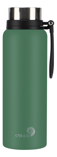 Garrafa Térmica De Inox - 1,2l - Camping Verde Militar Cor Verde-escuro