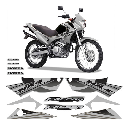 Adesivos Honda Falcon Nx4 Adventure Spirit 2008 Moto Prata