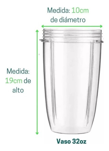 2 Vasos Sirve Para Nutribullet 32 Oz Con Tapa Gym To Go
