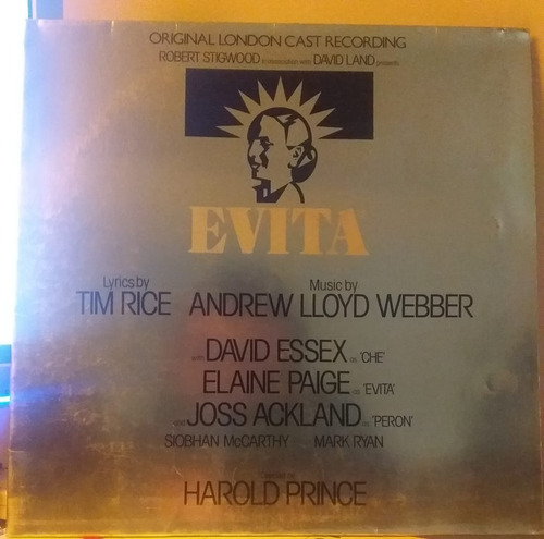 Vinilo Evita Tim Rice- A. Lloyd Webber- Importado Alemania