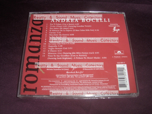 Andrea Bocelli Romanza Cd Ed Mex Polygram 1996 (Usado)