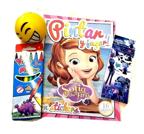 Kit Infantil Libro Pintar Sticker Marcadores Squishy Regalo