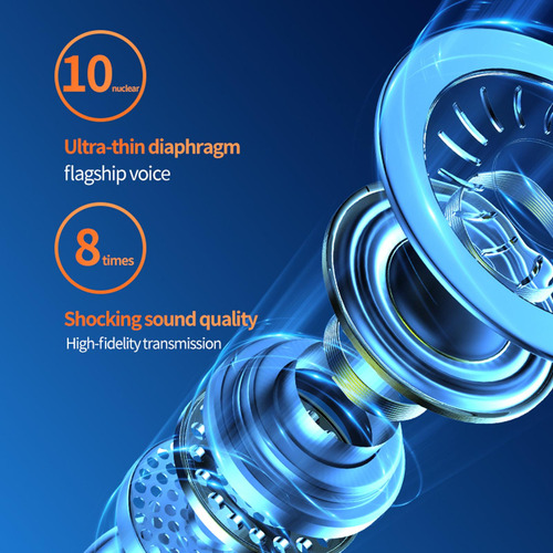 Mini Auricular Bluetooth Individual, Bluetooth 5.3 Azul