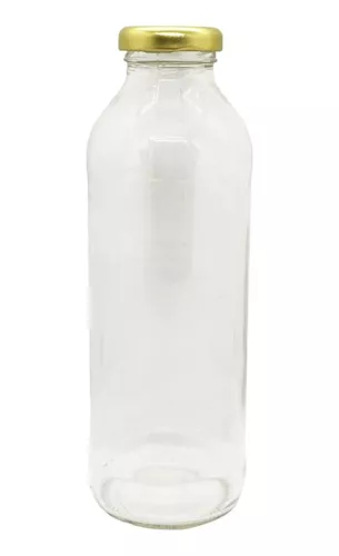 Botella vidrio de 1 litro X22 unidades con tapas jugo tipo lechera -  CRISTAL PACK®