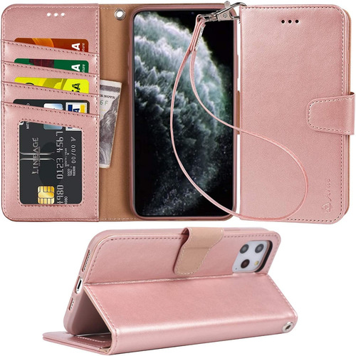 Arae Rosegold - Funda Compatible iPhone 11 Pro Max (con Tarj