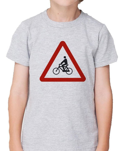 Remera De Niño Señal Transito De Bicicleta