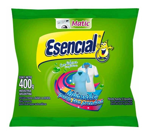 Jabon En Polvo  Matic 400 Gr Esencial Jabones En Polvo Esencial JABONES EN POLVO - Unidad - 1