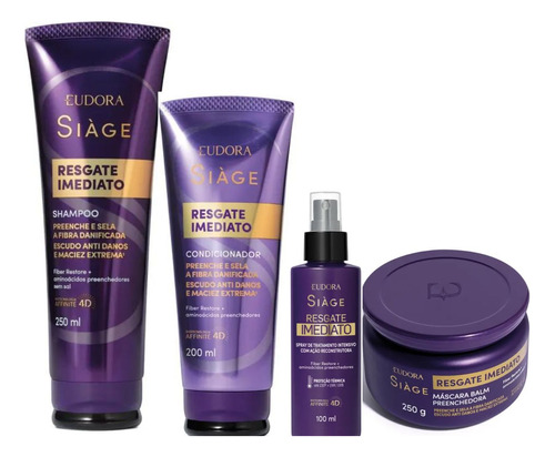 Kit Resgate Imediato Shampoo + Cond.+máscara+spray - Eudora