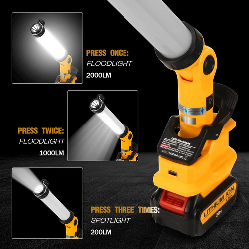 Luz Led Linterna Para Dewalt Battery Downlight