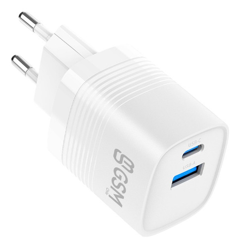 Cargador Carga Rapida Gsm Dual Tipo C Usb 30w Blanco