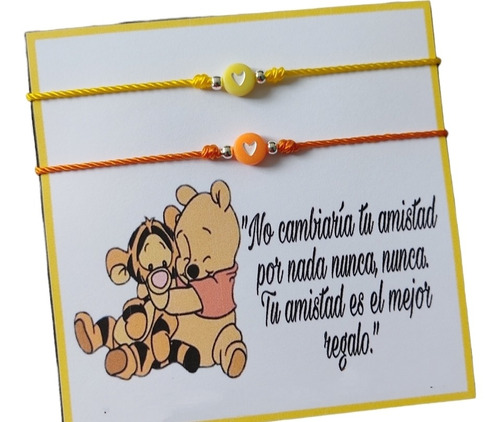 Pulseras Amistad Parejas Winnie Pooh Ajustables 