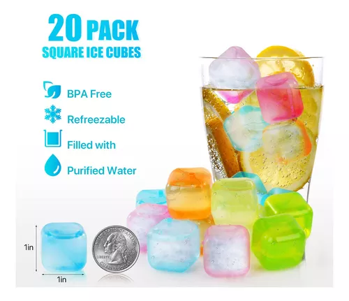 Pack 20 Cubos De Hielo Reutilizables De Plástico