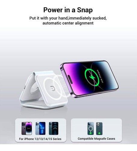 Magsafe Wireless Charger 3 En 1 Carga Rápida