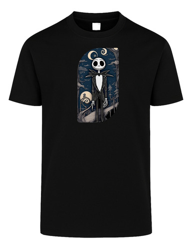 Playera Negra Unisex Premium Jack Skellington Af889