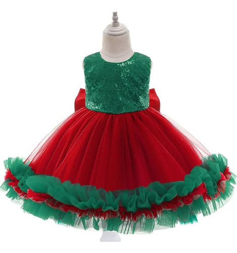 Vestido Infantil Europeo Y Americano Estilo Navideño Con