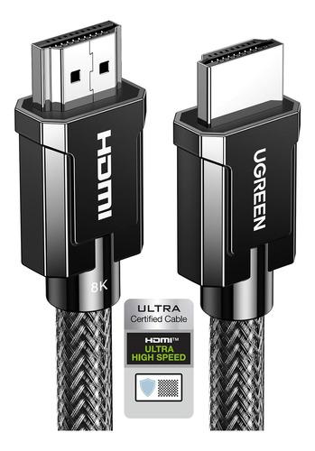 Cable Hdmi 2.1 Ugreen, Certificate, Hto 8k 60hz, 3 Meters