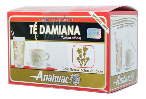 Imagen 1 de 2 de Te Damiana (30 Sobres) Anahuac
