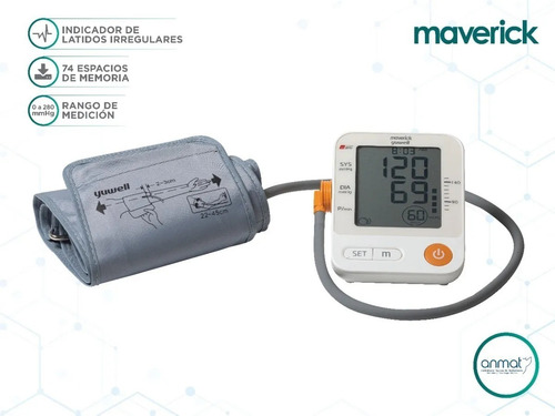 Imagen 3 de 6 de Tensiómetro Digital Automático De Brazo Maverick Yuwell