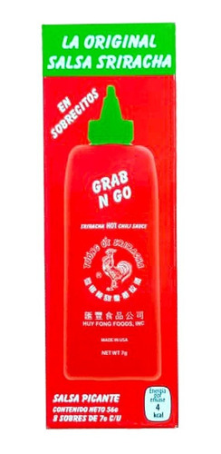 Sriracha Salsa Picante Huy Fong En Sobre 8 Pzs De 7g C/u
