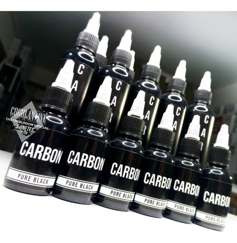 Imagen 5 de 6 de Tinta Tattoo 5 Jinetes Ink Carbon X1 38ml Linea Sombra Relle