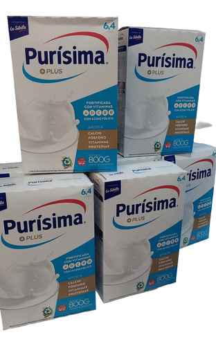 Leche En Polvo Entera Purisma Plus 800g Fortificada