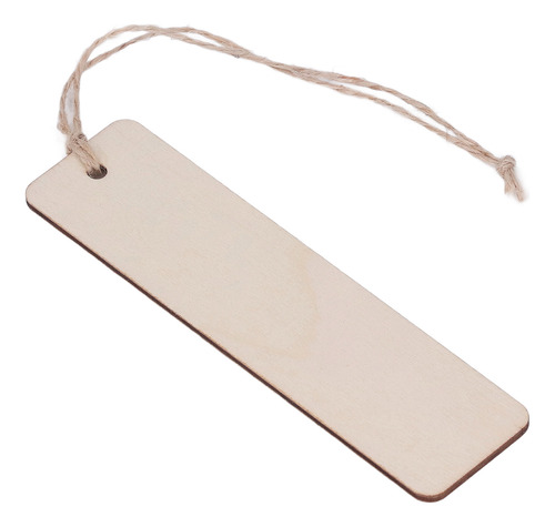 50 Marcapáginas Rectangulares De Madera En Blanco, 4,7 X 1,3