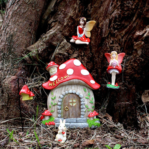 Juego De Estatuas De Jardín, Adorno Para Patio, Decoración
