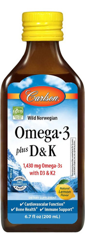 Omega 3, Vitamina D3 + K2 Carlson 200 Ml