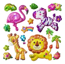 Comprar 4 Planchas De Stickers 3d De Animales Surtidos 17 U.