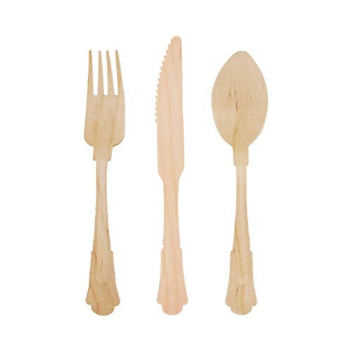 Bamboomn Marca - Desechables Tenedor, Cuchillo, Cuchara Set,