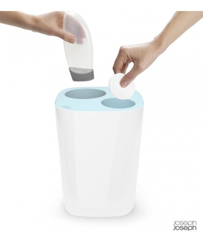 Cesto Tacho Dual De Baño Waste Separation Bin Joseph Joseph Color Blanco y celeste