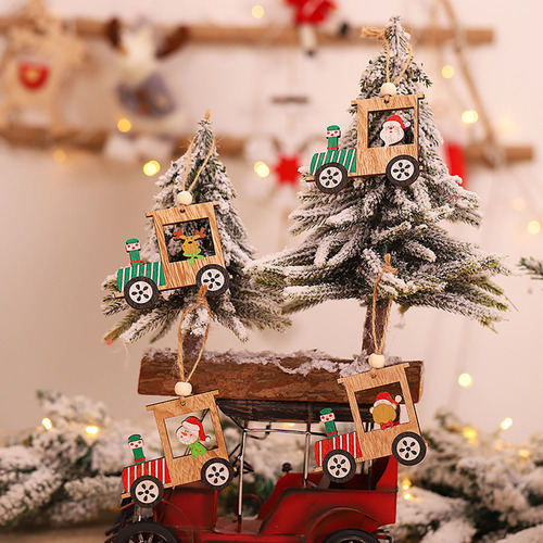 Colgante Con Forma De Tren Pequeño, Diseño Navideño, 8 Unida