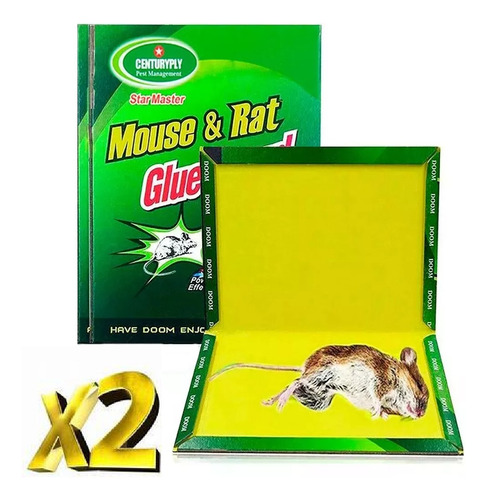 Pack X2 Trampa Adhesiva Atrapa Ratas Roedores Ratones