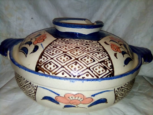 Cazuela Olla Para Nabemono De Ceramica Antigua Pintada