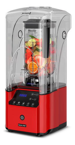 Licuadora Lecon Chef Commercial Quiet Shield 2200 W 2,2 L Ro Color Rojo