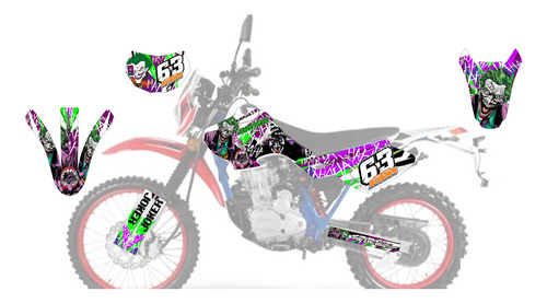  Dm125 Italika Kit Sticker Calcamonias Vinil Laminado Enduro