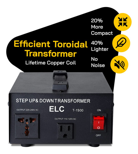 Transformador Convertidor De Voltaje Elc Serie T 1500w 110-2