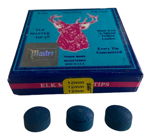 3 Solas Para Taco De Sinuca Master 12mm Cor Azul