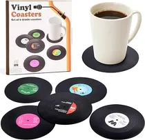 Comprar Posavasos De Vinilos - 6 Posavasos De Disco Moda Estilo Bar
