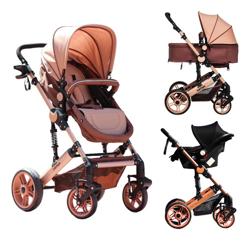 Cochecito de paseo Cartan STL300 Plus STL300 PLUS chocolate con chasis color bronce