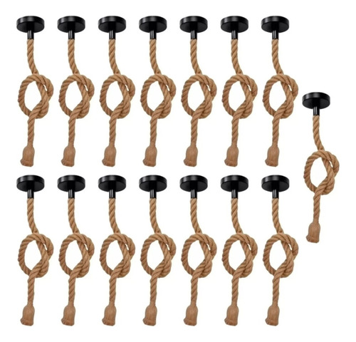 Kit 15 Pendentes Corda 1,80m Grande Rústico Retro Marron