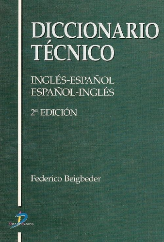 Libro Diccionario Técnico Inglés Español Español Inglés De F