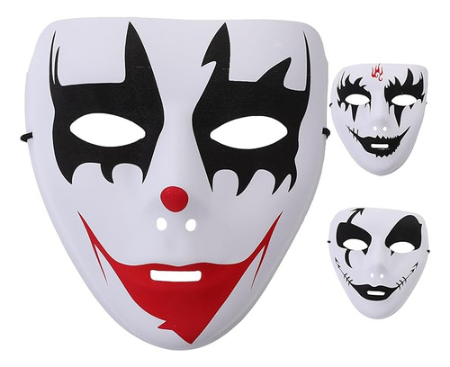 3 Mascaras Malvadas Terror Halloween Blanca Espeluznante Par