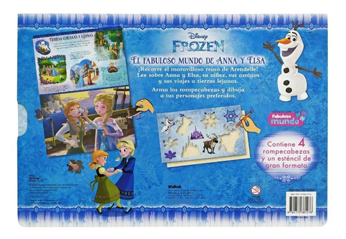 Frozen Anna Y Elsa Libro Con 4 Rompecabezas / Dibuja / Niños
