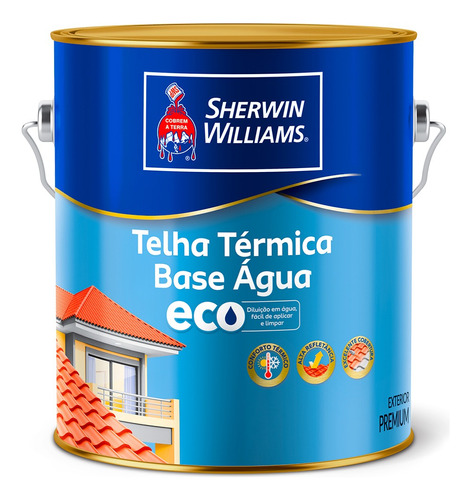 Telha Térmica Base Água Eco Sherwin Williams 3,6 L Cores Cor Vermelho Óxido