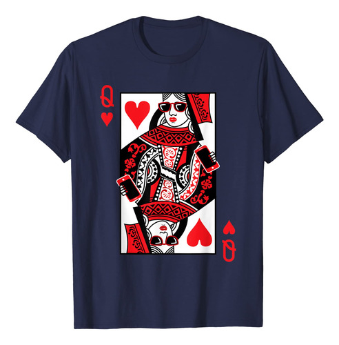 Camiseta Queen Of Hearts Azul Marino Para Hombre Talla S