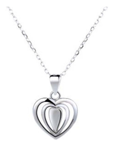 Joya Collar Plata 925 Corazón Amor Elegante Romántico Mujer