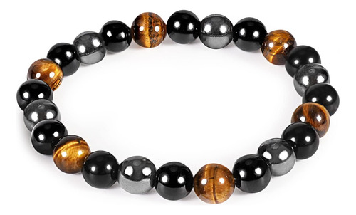 Pulsera De Triple Protección Denchy, Ojo, Obsidiana Negra Y