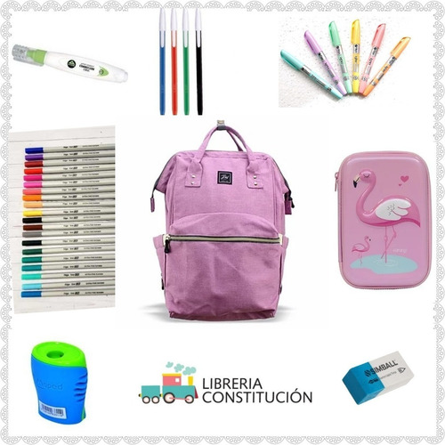 Mochila Mumi Completa + Cartuchera + Boligrafos